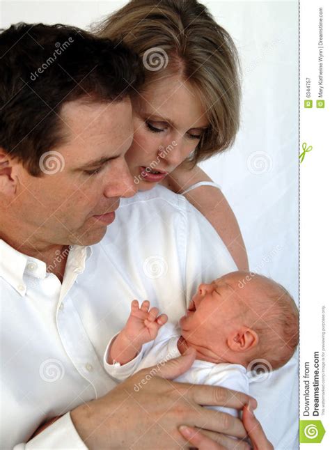 Parents With Crying Baby Stock Image Image Of Comfort