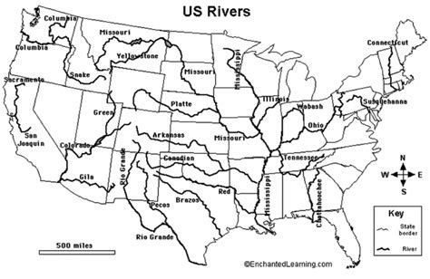 Map Of Usa Rivers United States River And Cities World Maps With Us