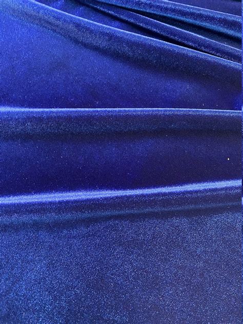 Stretch Velvet Royal Blue Polyester Spandex Fabric High Etsy