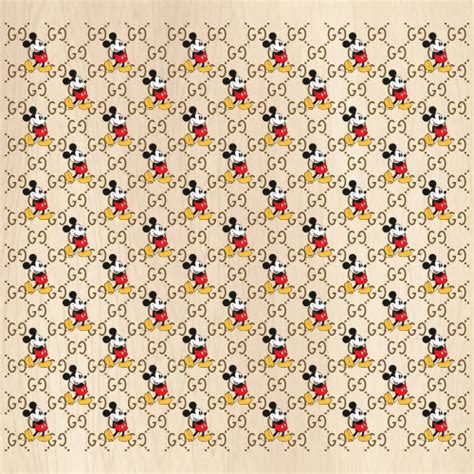 Gucci Pattern With Mickey Mouse Svg Gucci Mickey Pattern Png