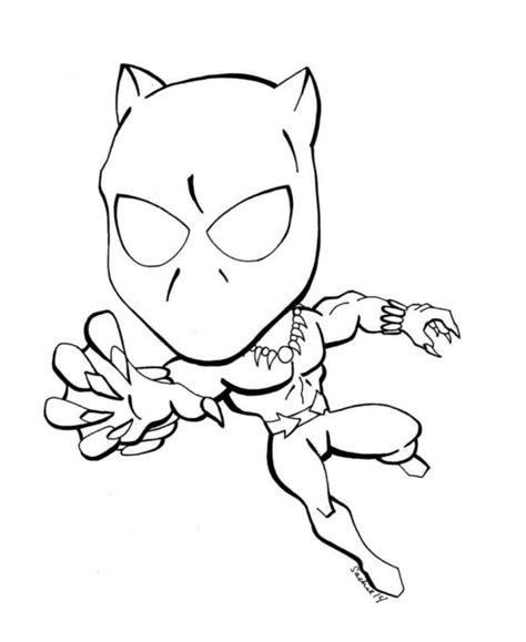 Coloriage Panthère Noire. Super héros Marvel gratuit