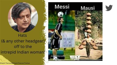 Shashi Tharoors Messi And ‘mausi Meme Makes Netizens Laugh Trending News The Indian Express