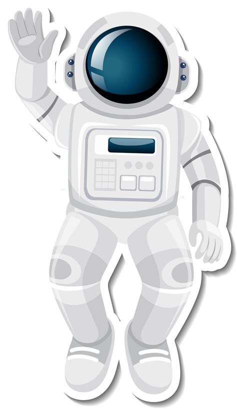 Astronaut Or Spaceman Cartoon Character In Sticker Style 2723047 Vector