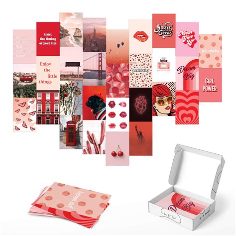buy haus and hues red aesthetic s for wall collage red wall art aesthetic wall collage kit