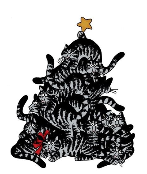 Holidays Christmas Cats Illustration Kliban Cat Cat Art