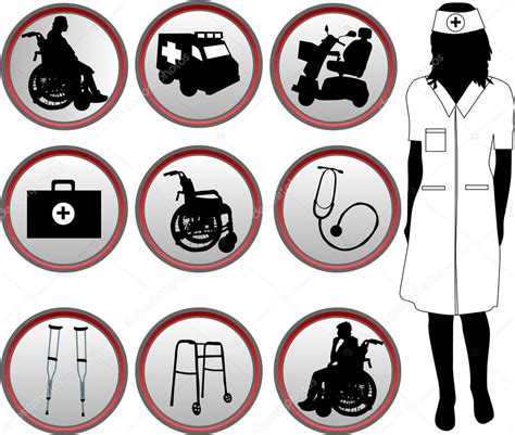 Medical Icons Silhouette Of Nurse Premium Vector In Adobe Illustrator