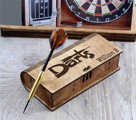 Personalized Wooden Darts Box Darts Case Darts Holder Dart Etsy
