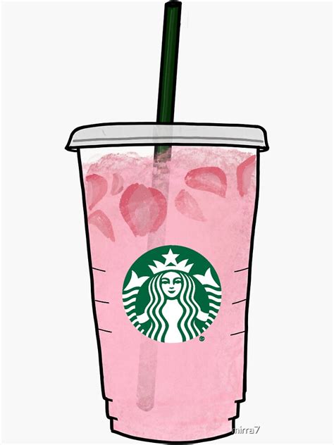 Pink Drink Starbucks Sticker Paper Mixed Media And Collage