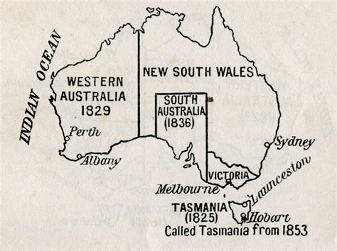 Map Australian Colonies States C1918