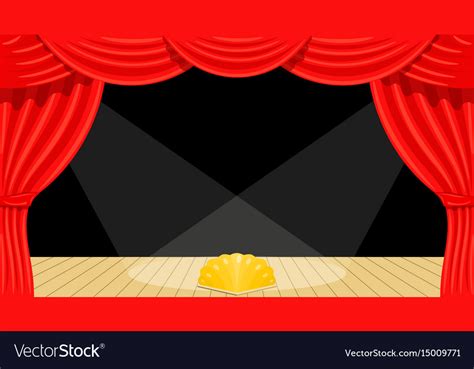 Cartoon Theater Theater Curtain Beams Of Vector Image