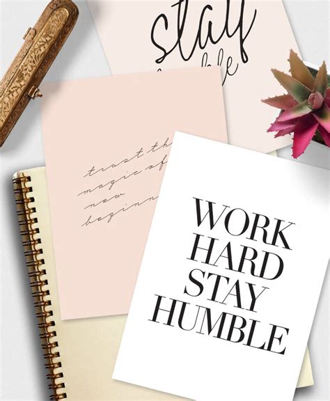 Work Hard Stay Humble Printable File Inspirational Print Etsy