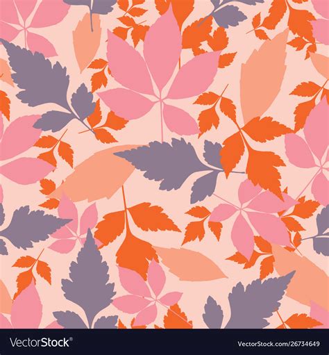 Pastel Autumn Leaves Seamless Pattern Royalty Free Vector