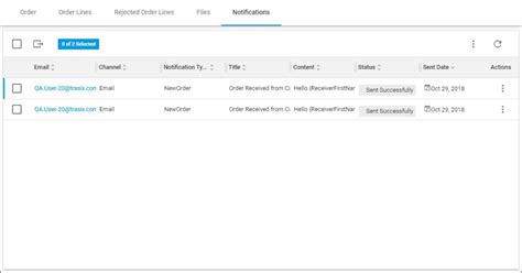 View Order Notifications Trasix Knowledge Base