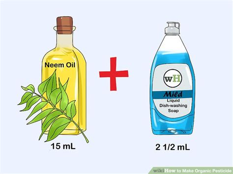 In order to make a soap spray insecticide, you need to mix one and a half teaspoons of mild liquid soap with one quart of water and spray it directly on the affected parts of the affected plant. 7 Ways to Make Organic Pesticide - wikiHow