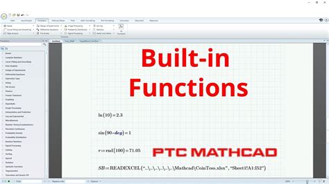 Ptc Mathcad Functions Part Ii Built In Functions Youtube