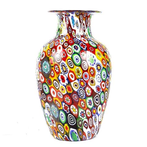 Vase Classique Millefiori Mix Original Murano Glass S N C En Verre De Murano Fait Main
