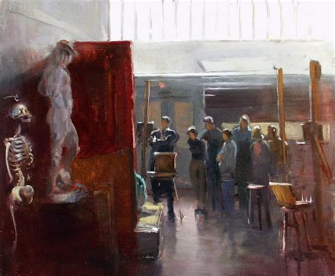 Keith Gunderson Painting Of Frank Mason Demonstrating In Studio Seven