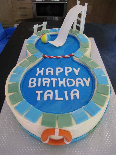 Swimming pool a fun cake for rosalie who turned 12 and who is a swimmer. Talia's swimming pool cake | thanks to Glass Slipper ...