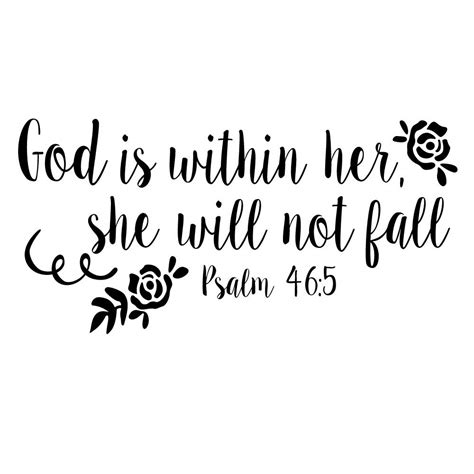 Buy KYSUN God is Within Her She Will Not Fall Psalm 46:5 Vinyl Decal ...