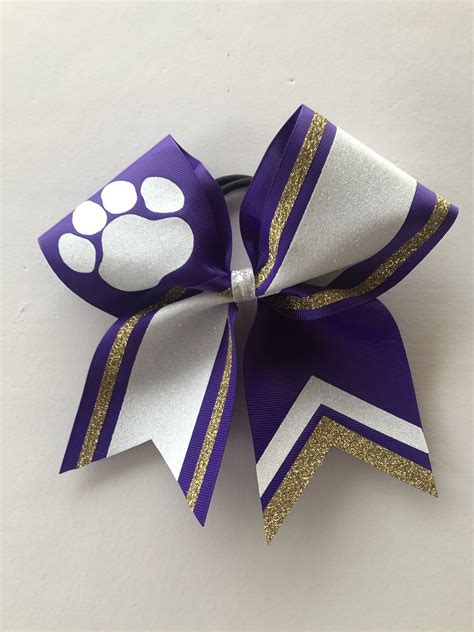 Custom Purple Gold And White Custom Cheer Bow Bow Can Be Etsy In Custom Cheer Bows