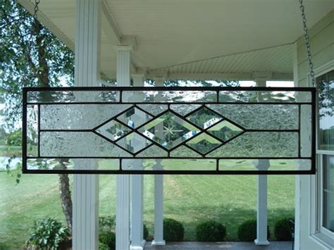 Stained Glass Panel Window Transom With Clears And Bevels Etsy