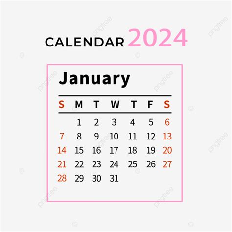 Gambar Kalender Januari 2024 Simple Pink Januari Kalender Kalender