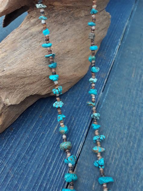 Genuine Turquoise Necklace Shell Heishi Native Handmade Etsy