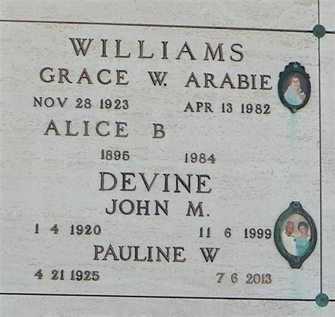Pauline Williams Devine 1925 2013 Find A Grave Memorial