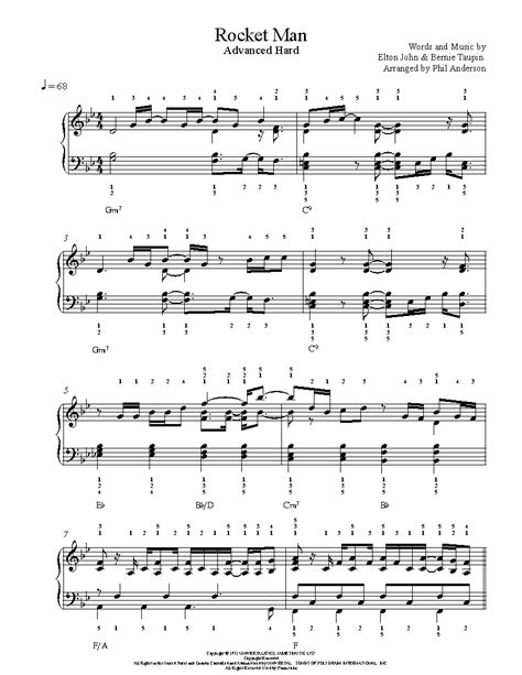 With playground, you are able to identify which finger you should be using, as well as an onscreen keyboard that will help you identify the correct keys to play. Rocket Man by Elton John Piano Sheet Music | Advanced Level