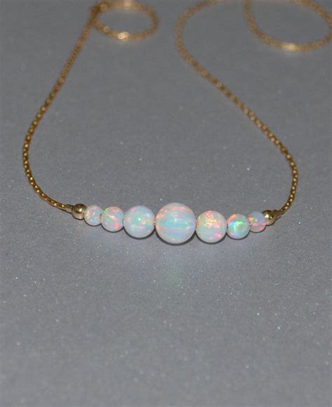 Opal Necklace Tiny Dot Necklace Small Opal By Modernjewelboutique