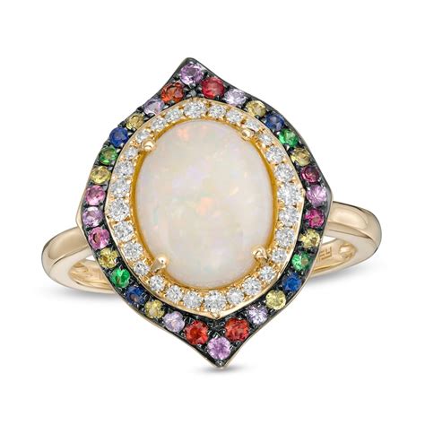 Effy™ Collection Oval Opal Multi Gemstone And 015 Ct Tw Diamond