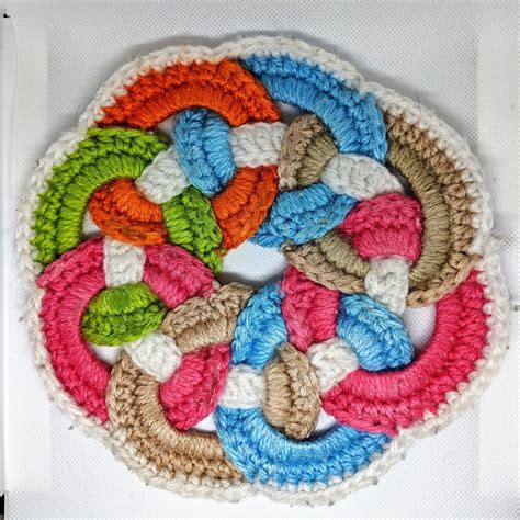 vintage crocheted trivet handmade hot pad pot holder etsy crochet pot holders free pattern