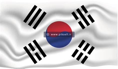 وکتور طرح لایه باز پرچم مواج کشور کره جنوبی