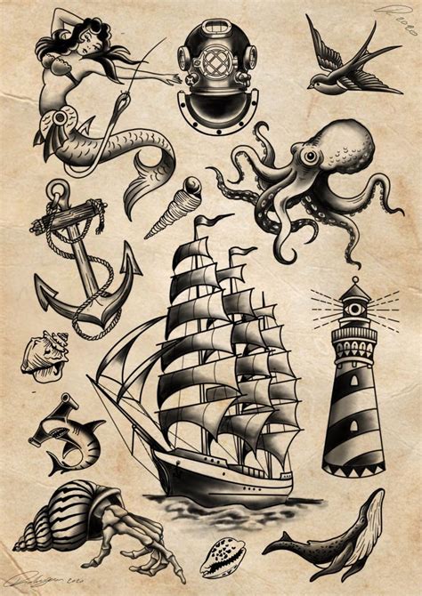 38 nautical american traditional tattoos