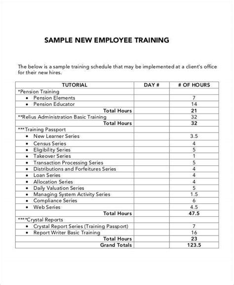 Each of the menus conveys different training information but all are connected to each other. 6+ Employee Training Plan Templates -Free Samples ...