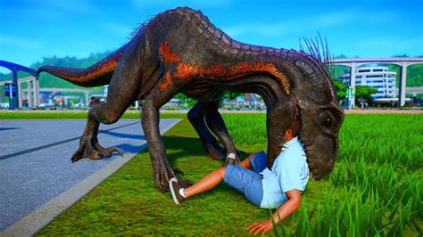 Indominus Rex Vs Indoraptor Breakout Fight Jurassic World Evolution