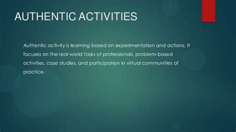 Authentic Activities