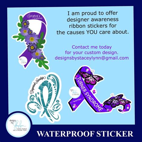 Sjogrens Syndrome Awareness Ribbon Vinyl Pegatina Etsy España