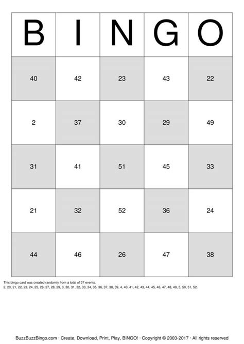 Numbers 1 60 Bingo Cards To Download Print And Customize