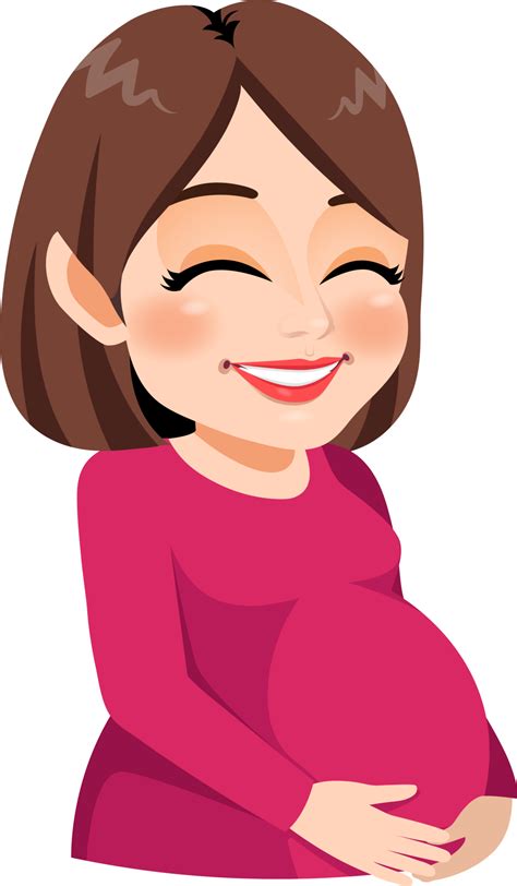 Linda Embarazada Madre Dibujos Animados Personaje Contento Madres Día