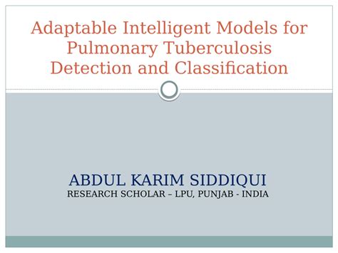 Pdf Adaptable Intelligent Models For Pulmonary Tuberculosis Detection