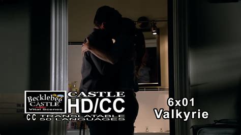 castle 6x01 valkyrie sex y bathroom scene castle and beckett make out engagement ring hd cc