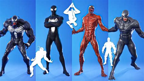 All Symbiote Skins In Fortnite Battle Royale Venom And Spider Man Youtube