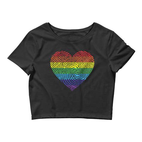 Rainbow Heart Shirt Pride Crop Top Gay Pride Shirt Lgbt Etsy