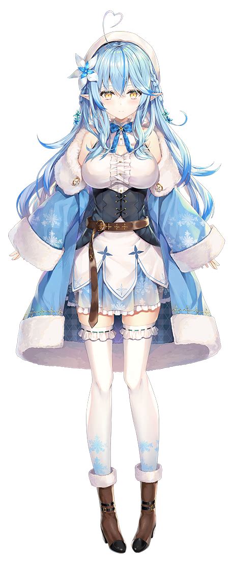 safebooru 1girl ahoge bare shoulders blue coat blue flower blue hair blush boots brown