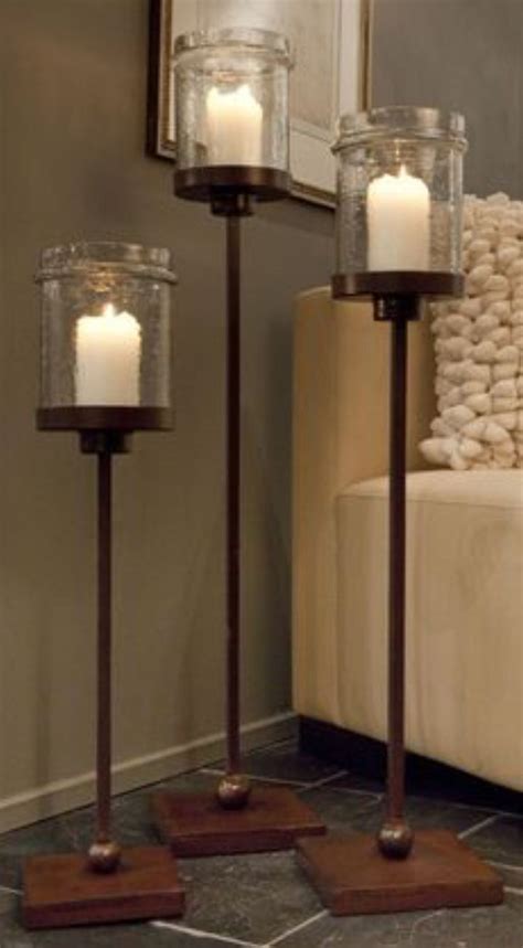 Wood candle holders from crate and barrel add natural beauty and light to your home. 8 best Tall Floor Pillar Candle Holders/Stands images on ...