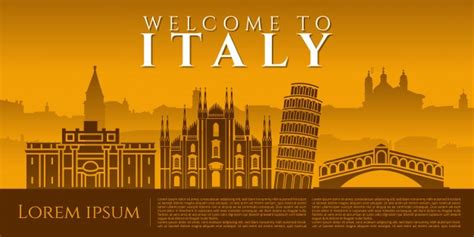 Premium Vector Italy Cityscape Landmark Vector Graphic Design