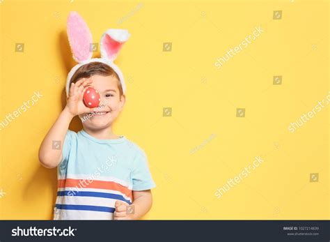 Cute Little Boy Bunny Ears Holding Stock Photo 1027214839 Shutterstock