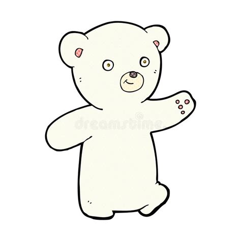 Comic Cartoon Polar Bear Cub Stock Illustration Illustration Of Hand