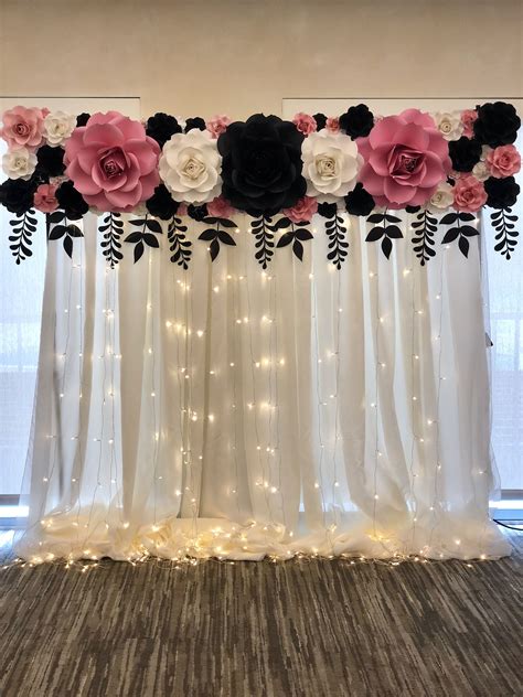 Paper Flower Backdrop | Decoracion cumpleaños de 15, Fiesta de 15